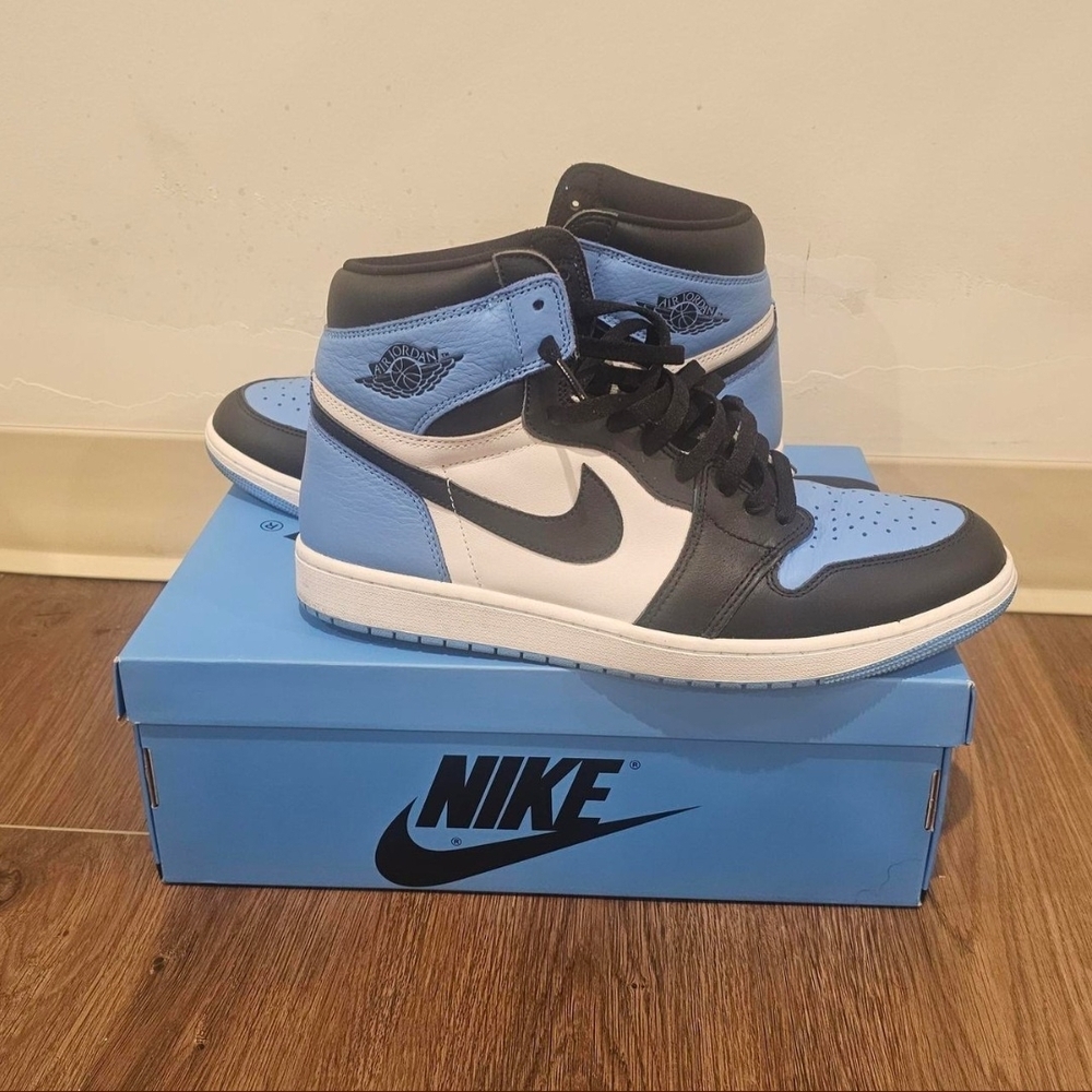 Nike Air Jordan 1 High Blue and Black Sneakers
